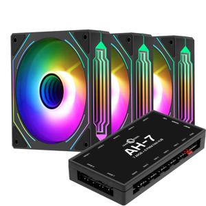 HB12 리버스 ARGB PWM 블랙 3키트 시스템쿨러 120mm 쿨링팬 컨트롤러