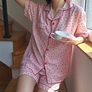 체리 카라 반팔 잠옷세트 여성 홈웨어 파자마 학생잠옷 귀여운 파자마파티