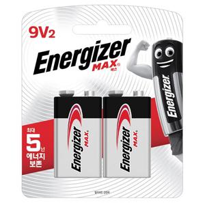 알카라인 건전지 맥스 9V 2입 (2알)