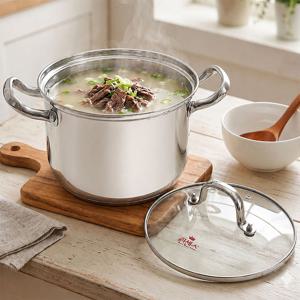 IH 스텐 곰솥 22cm (5L) / 3중바닥 인덕션 냄비 스텐냄비 곰통 큰냄비