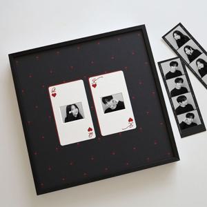 SNS 트렌드 카드 프레임 컬러 포인트 사진액자 - Black) 25x25cm Q&K