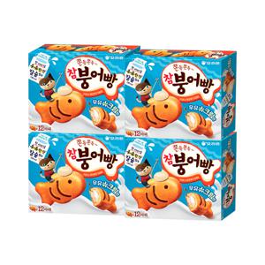 오리온 쫀득쫀득 참붕어빵 우유슈크림맛 348g x 4개 대용량