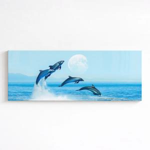 대형 와이드 고래 그림 동물 인테리어 액자 _달빛 돌고래