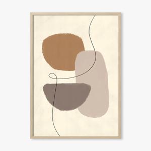 인테리어포스터 추상화 라인드로잉 거실그림 모던아트 Brown Shapes