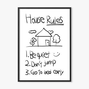 인테리어포스터 홈인테리어 방꾸미기 빈티지 감성드로잉 House Rules(White)