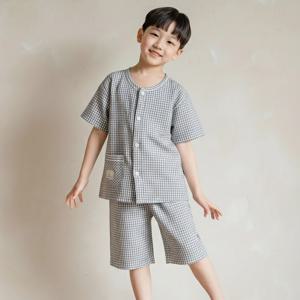 쾌적한 여름, 제제 무형광 순면 40수 남아 반팔 파자마 세트