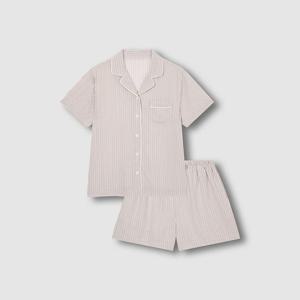 여 레이온 스트라이프 3부 파자마 세트 (4 sizes)(2 colors)
