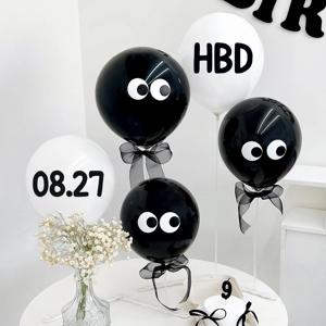 아이즈 라운드 일자 스탠드 세트 블랙 생일 풍선 선물 이벤트 기념일 축하