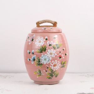 핑크목단 도자기 쌀독 항아리 10kg