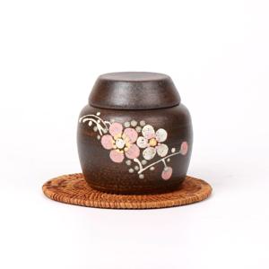매화 옹기 낮은 소금통 600ml 도자기 소금보관 항아리