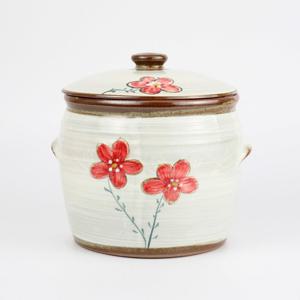 사랑꽃 대 소금항아리 4kg 현관소금 도자기 보관 항아리