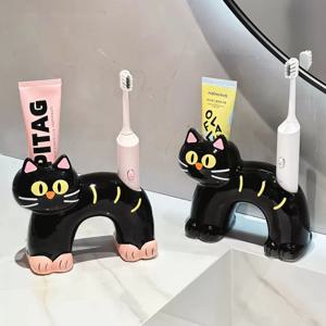 [해외] 감성 캣 세라믹 칫솔꽂이 고양이 모양 치약치솔 거치대 욕실 인테리어 소품