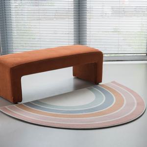 파스텔 레인보우 반원 러그 폭신 카페트 100x150cm