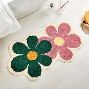 더블 플라워 터프팅 발매트 COLOR MIX 46X80