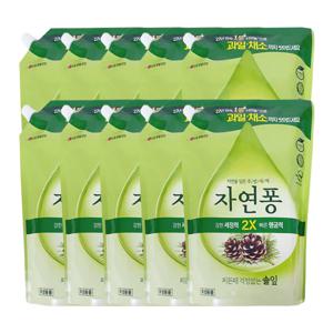 자연퐁 찌든때 걱정없는 솔잎 주방세제 리필 1.4L x10