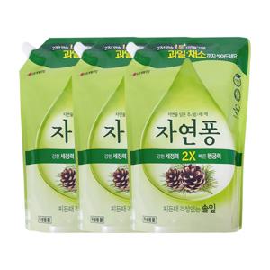 자연퐁 찌든때 걱정없는 솔잎 주방세제 리필 1.4L x3
