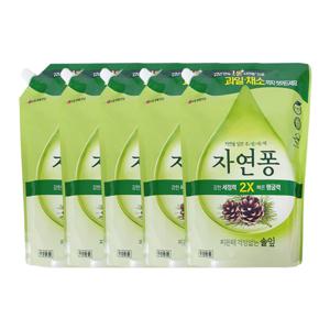 자연퐁 찌든때 걱정없는 솔잎 주방세제 리필 1.4L x5