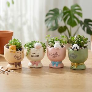 귀여운 미니 다육이 화분 동물 부케 화분