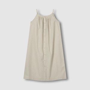 여 코튼 체크 민소매 라운지 원피스 (3 sizes)(3 colors)