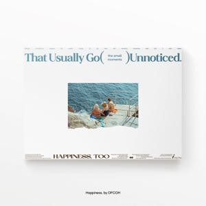 Happiness 가로형 포스터 (여름 바다 클래식 앤티크 액자, 빈티지 블루)