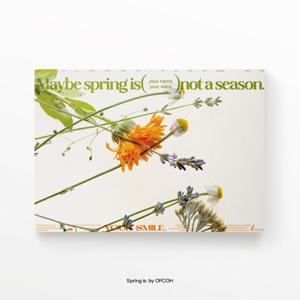 Spring is 가로형 포스터 (플렌테리어 꽃 오렌지 그린 분위기 액자, 봄 무드)