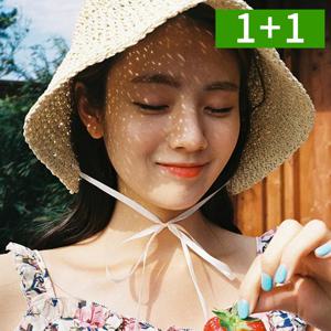 1+1 밀짚 여름모자 여성 버킷햇 보닛햇 벙거지 헷빛가리개
