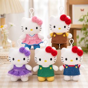 산리오 헬로키티 인형 키링 치어리더 앞치마 카페알바 메이드 캐릭터 굿즈 가방고리 12cm