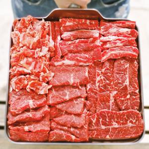 1+1+1+1 소고기 구이 모둠(소갈비살+부채살+살치살+우삼겹) 세트 800g