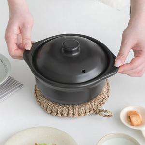 MR 베이직 블랙 뚝배기 3size(1.3~3.3L)계란찜 전골 냄비 대용량 찜기 도자기
