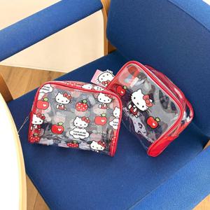 Clear Berry Pouch 투명 키티 파우치 화장품 정리 여행용 PVC 파우치