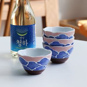 이츠 핑크 나미 술잔, 사케잔 70ml 4p 세트