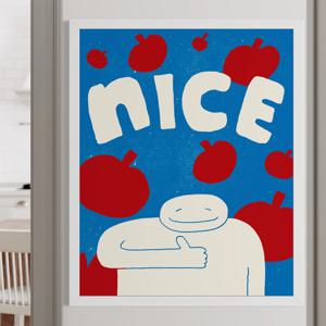NICE 엄지척 에너지 넘치는 하루를 위한 스마일 사과그림액자 4050