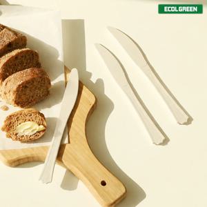 친환경 생분해 일회용 나이프 100개 (벌크)