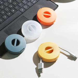 간편 라운드 충전 케이블 이어폰 선 정리 케이스 홀더 4colors