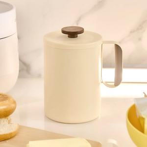 완벽 밀폐 스테인레스 음식물 쓰레기통 (2L 크림베이지)