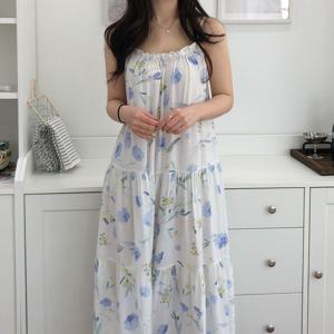 2컬러 냉장고 소재 여름 원피스 잠옷 시원한 파자마