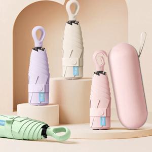 초경량 양산 암막 자외선차단 고리손잡이 우산 휴대용 5단 접이식 양우산