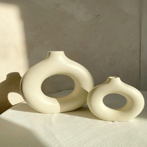 베이글 화병 인테리어 소품 화병 세라믹 한송이 꽃병 S