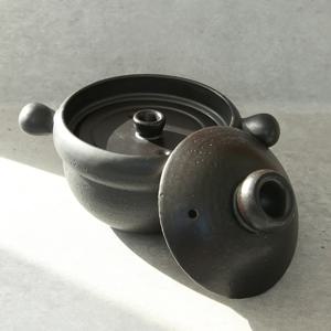 일본산 손잡이 이중 뚜껑 뚝배기 돌솥(블랙)_ 2~3인용
