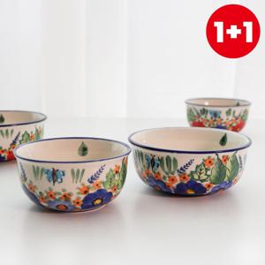 1+1 폴란드풍 파뷔에 폴 블루 공기대접 세트 (공기1P+대접1P) 총2P