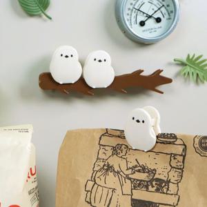 가지에 앉아 있는 귀여운 뱁세 집게 3pcs