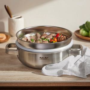 롤스보일 316Ti 통5중 스텐 양수 파티웍 24cm,찜기 세트