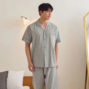 내추럴 무드 남성 순면 40수 여름 파자마 세트 M1809