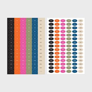 Oval weekly sticker 위클리 요일 다꾸 스티커 씰스티커