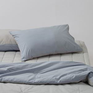 사각사각 코튼 배색 베개커버_60X40cm_그레이블루