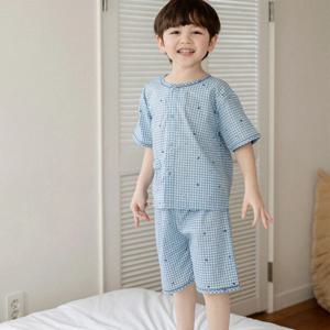 쾌적한 여름, 마이홈 무형광 순면 60수 남아 반팔 파자마 세트