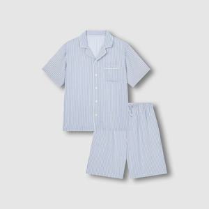 남 레이온 스트라이프 5부 파자마 세트 (4 sizes)(2 colors)