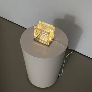 실버 라인패턴 마이라 미니 유리블럭 조명_ INDUSTRIAL DENSE MYRA LAMP
