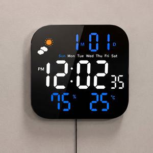 탁상겸용 스마트 LED 디지털 벽시계 (날짜/날씨/온도/습도/요일표시)