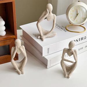 생각하는 사람 조각상 12cm 미니 오브제 장식품 실내 인테리어 장식 촬영 소품